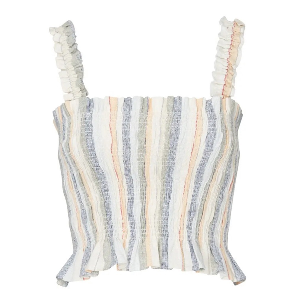 ASTR Twiggy Top With Stripes & Ruffles